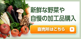 新鮮な野菜や自慢の加工品購入　直売所はこちら