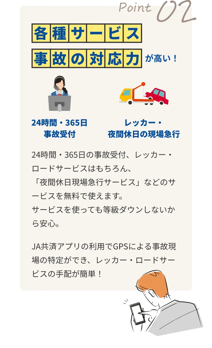 各種サービス 自己の対応力が高い！